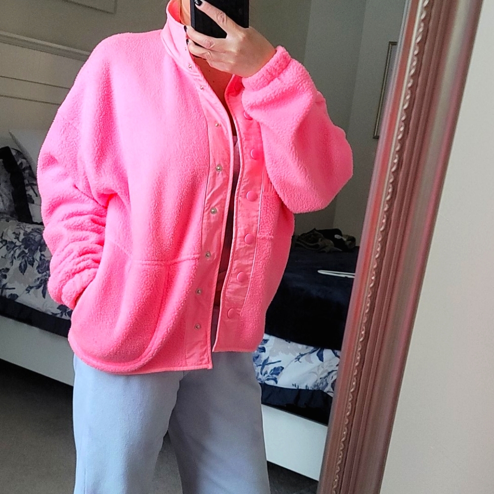 Neon Pink Fleece Jacket